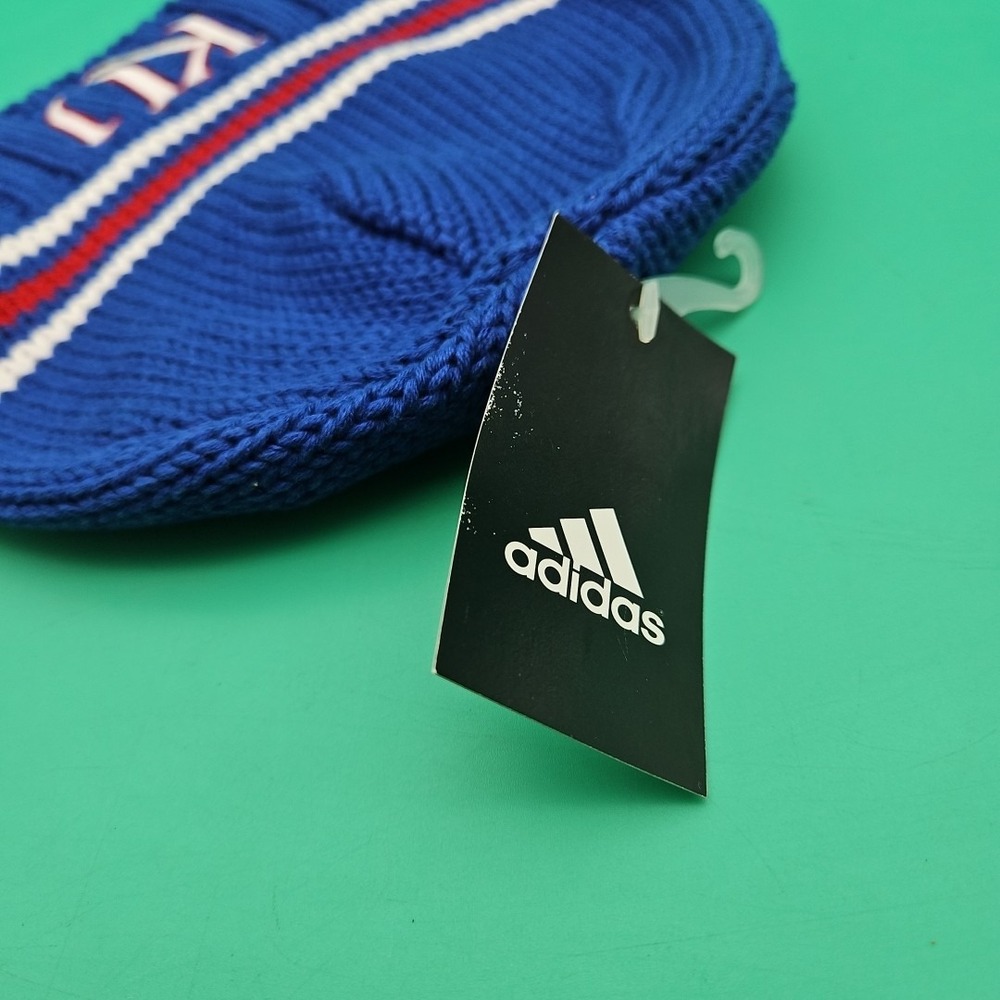 Kansas Jayhawks Adidas Beanie Hat Cap Brand New NWT Blue White NCAA One Size KU - Picture 3 of 5